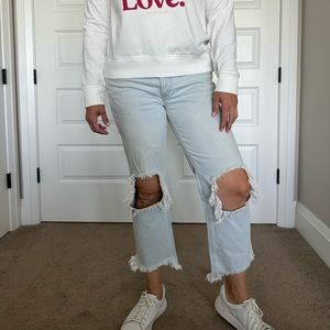 Free People Maggie Mid Rise Straight Leg Jean